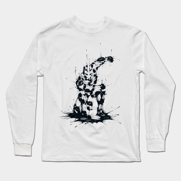 Super Hero Landing Ink Long Sleeve T-Shirt by Dagui